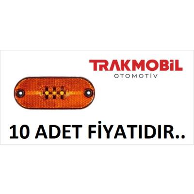 OVAL YAN İŞARET LAMBA 3 LEDLİ (10 ADET) Sarı