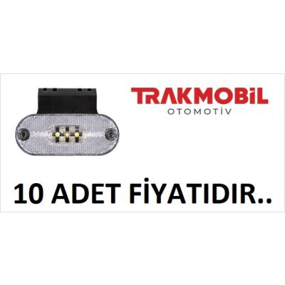OVAL YAN İŞARET LAMBA 3 LEDLİ BRAKETLİ (10 ADET) Beyaz