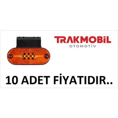 OVAL YAN İŞARET LAMBA 3 LEDLİ BRAKETLİ (10 ADET) Sarı