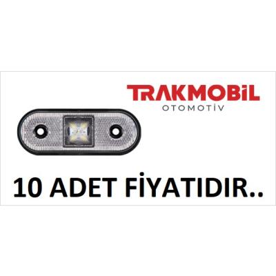 OVAL YAN İŞARET LAMBA 4 LEDLİ (10 ADET) Beyaz