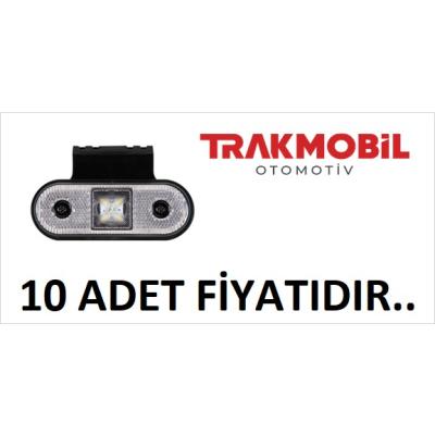 OVAL YAN İŞARET LAMBA 4 LEDLİ BRAKETLİ (10 ADET) Beyaz