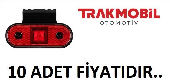 OVAL YAN İŞARET LAMBA 4 LEDLİ BRAKETLİ (10 ADET) Kırmızı