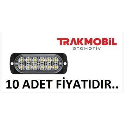 PARMAK LAMBA 12 LEDLİ MERCEKLİ CAM (10 ADET) Beyaz