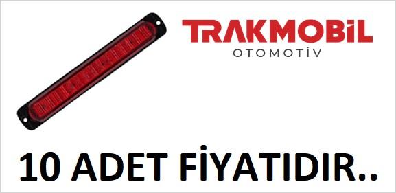 PARMAK LAMBA 12 LEDLİ MERCEKLİ CAM UZUN (10 ADET) Kırmızı