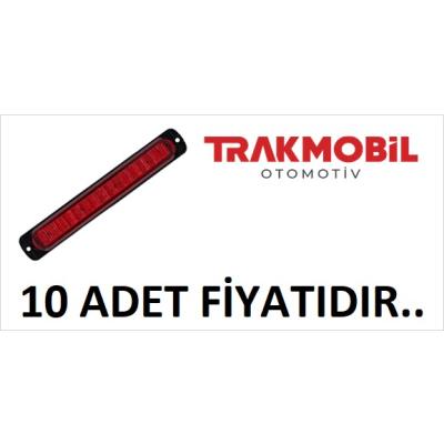 PARMAK LAMBA 12 LEDLİ MERCEKLİ CAM UZUN (10 ADET) Kırmızı