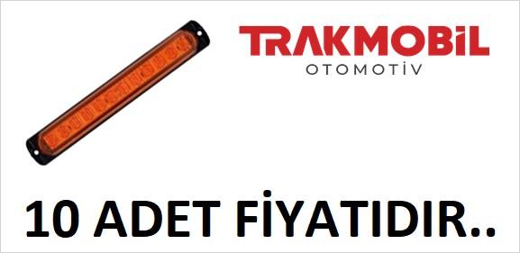 PARMAK LAMBA 12 LEDLİ MERCEKLİ CAM UZUN (10 ADET) Sarı