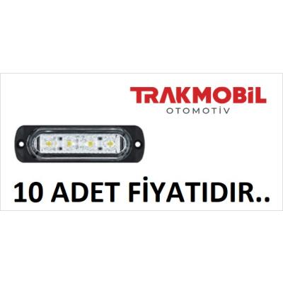 PARMAK LAMBA 4 LEDLİ MERCEKLİ CAM (10 ADET) Beyaz