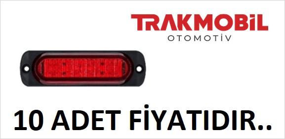 PARMAK LAMBA 4 LEDLİ MERCEKLİ CAM (10 ADET) Kırmızı