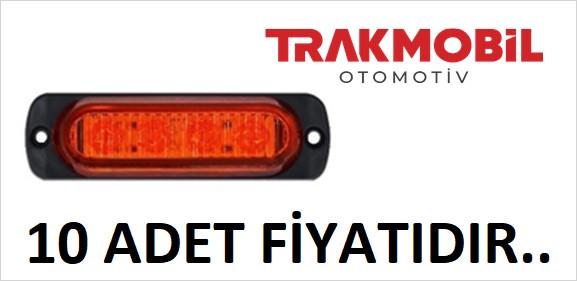 PARMAK LAMBA 4 LEDLİ MERCEKLİ CAM (10 ADET) Sarı