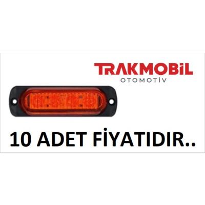 PARMAK LAMBA 4 LEDLİ MERCEKLİ CAM (10 ADET) Sarı
