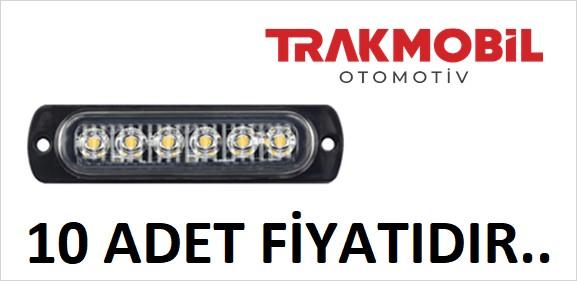 PARMAK LAMBA 6 LEDLİ MERCEKLİ CAM (10 ADET) Beyaz