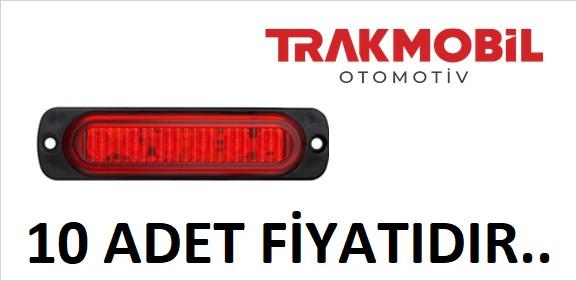 PARMAK LAMBA 6 LEDLİ MERCEKLİ CAM (10 ADET) Kırmızı