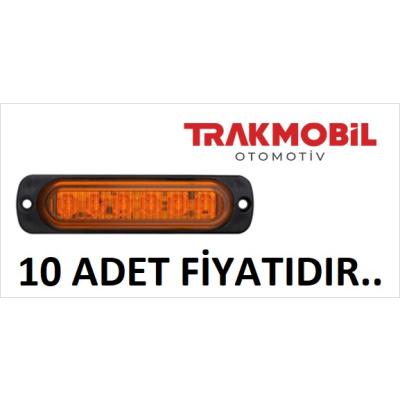 PARMAK LAMBA 6 LEDLİ MERCEKLİ CAM (10 ADET) Sarı