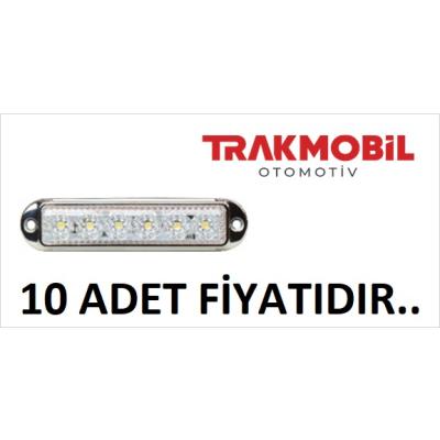 PRO LED ÇAKAR LAMBA 4 FONKSİYONLU KROM ÇERÇEVE (10 ADET) Beyaz