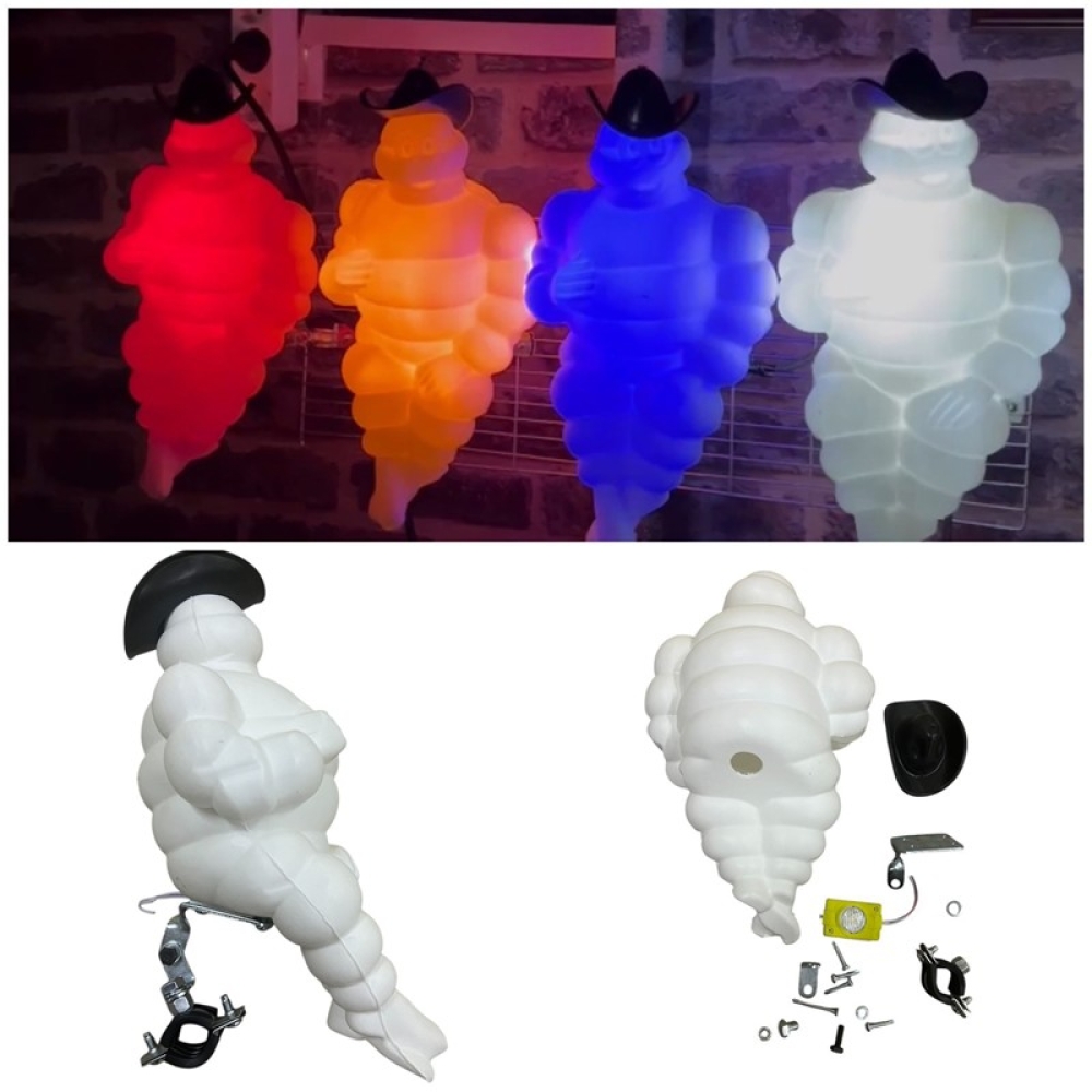 ŞAPKALI ORTA BOY ROBOT MAVİ LEDLİ (BEYAZ GÖVDE) 24 VOLT 1 ADET