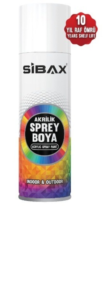 SİBAX 250 ML AKRİLİK SPREY BOYA PARLAK BEYAZ ( RAL9010)