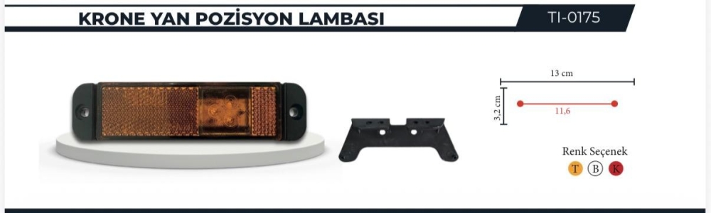 TIRSA KRONE TİP YAN SİDE LAMBA SARI KILIK UÇLU