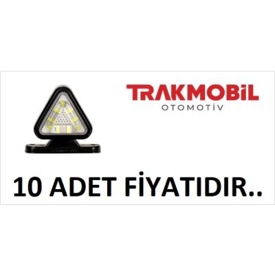 ÜÇGEN TAKOZ LAMBA 18 LEDLİ 6,5CM (10 ADET) Kırmızı - Beyaz
