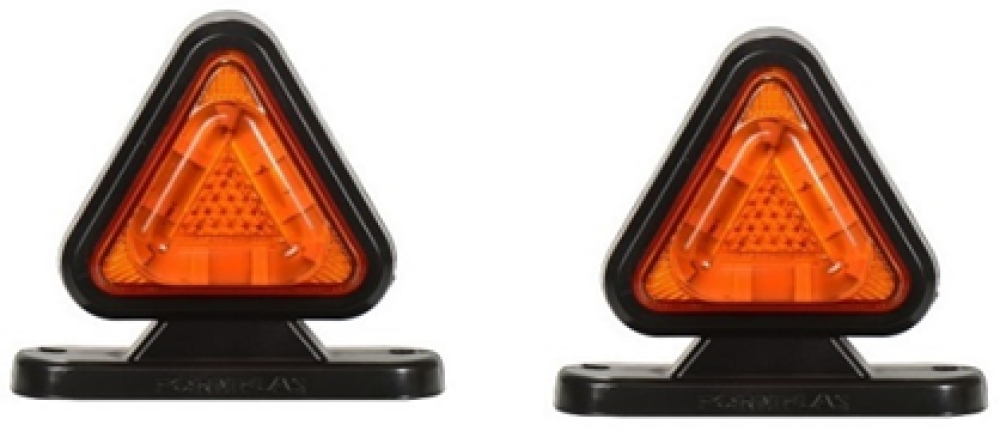 ÜÇGEN TAKOZ LAMBA 18 LEDLİ 6,5CM (10 ADET) Sarı - Kırmızı