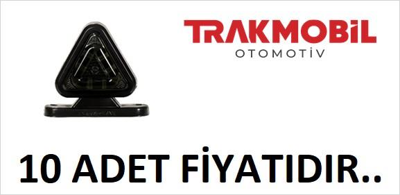 ÜÇGEN TAKOZ LAMBA 18 LEDLİ 6,5CM FÜME CAM (10 ADET) Kırmızı - Beyaz