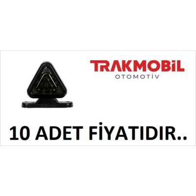 ÜÇGEN TAKOZ LAMBA 18 LEDLİ 6,5CM FÜME CAM (10 ADET) Kırmızı - Beyaz