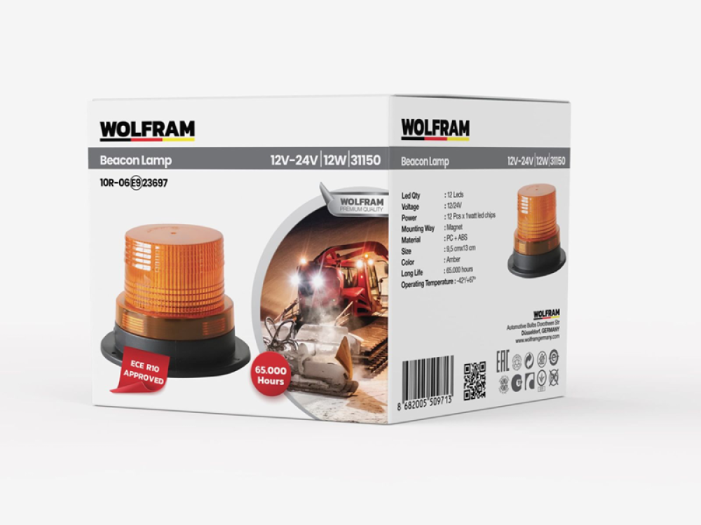 WOLFRAM 10/110W 12W E BELGELİ MIKNATISLI DÖNER LAMBA