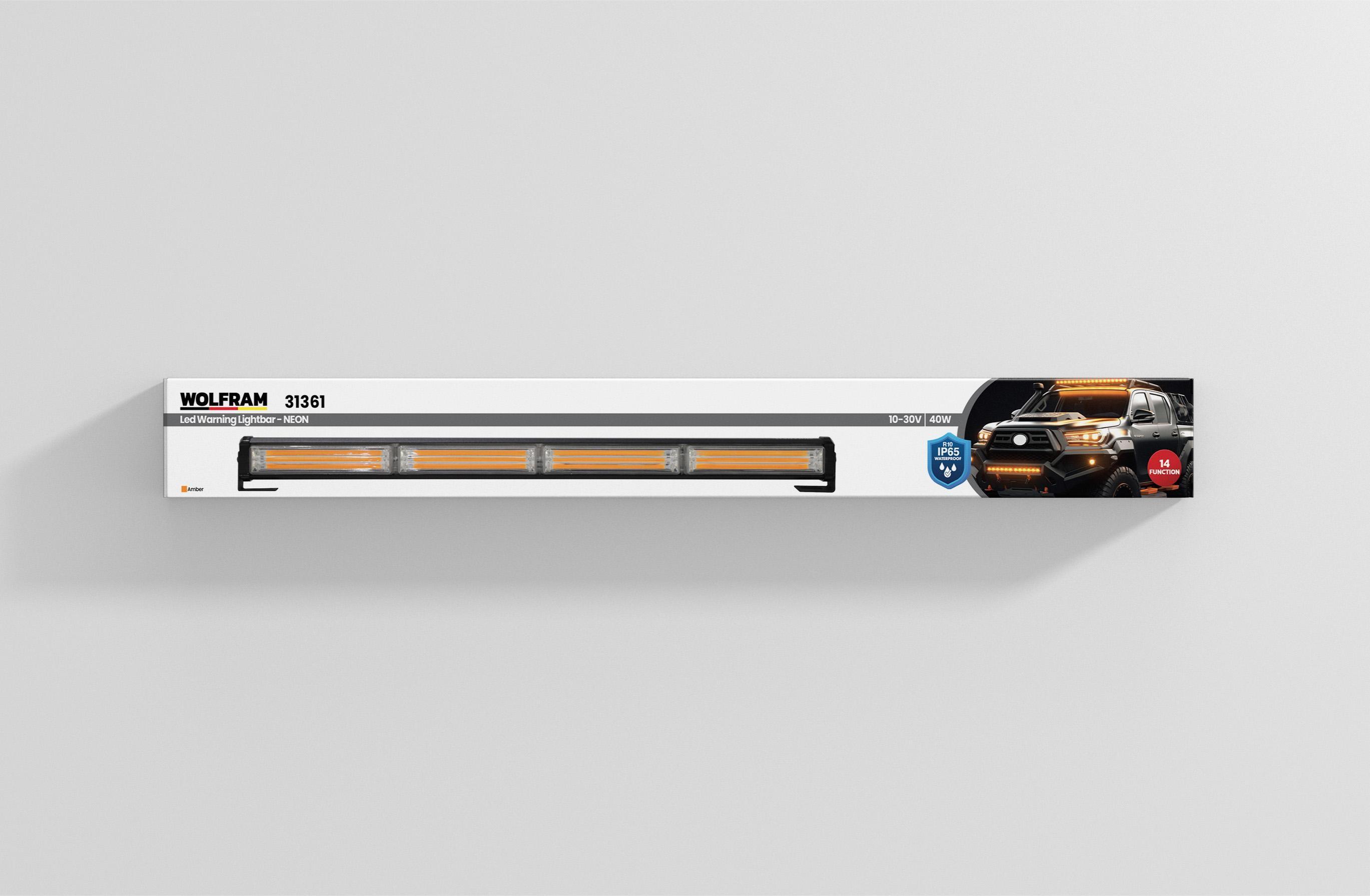 WOLFRAM 12/24V 40W NEON İKAZ 14 FONKSİYON 61 CM