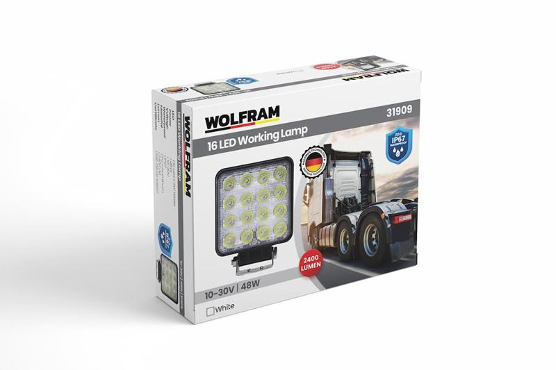 WOLFRAM 16 LEDLİ ÇALIŞMA LAMBASI 12/24V 48W E BELGELİ