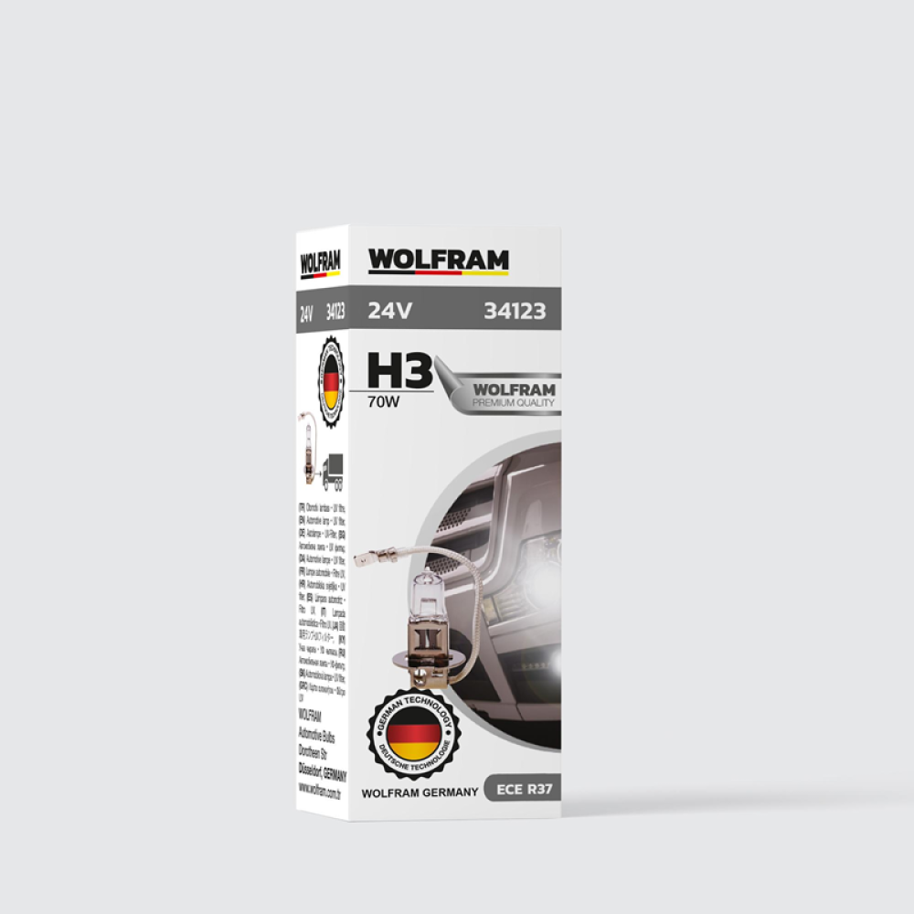 WOLFRAM 24 VOLT H3 70 WAT STANDART IŞIK ( 2 Adet )
