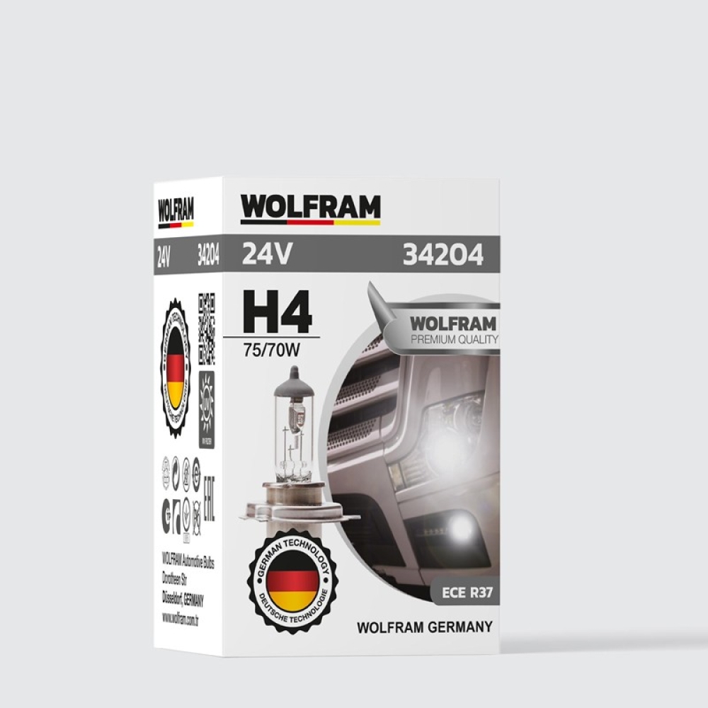 WOLFRAM 24 VOLT H4 75/ 70 WAT 43T STANDART IŞIK ( 2 Adet )