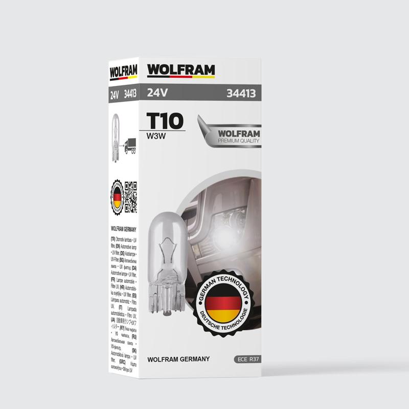 WOLFRAM 24 VOLT T10 3 WAT BÜYÜK DİPSİZ ( 10 Adet )