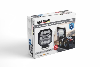 WOLFRAM 8 LEDLİ EMOJİLİ  ÇALIŞMA LAMBASI 12/24V SARI / BEYAZ