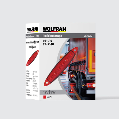 WOLFRAM YAN POZİSYON LAMBA 6 LED KIRMIZI (E) BELGELİ 12V 3W ( 10 Adet )