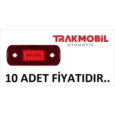 YAN İŞARET LAMBA 12 LEDLİ  (10 ADET) Kırmızı