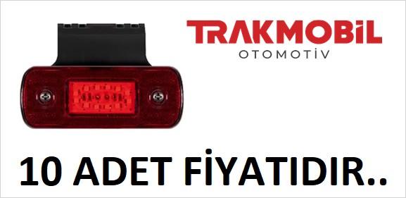 YAN İŞARET LAMBA 12 LEDLİ BRAKETLİ (10 ADET) Kırmızı