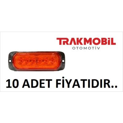 YAN İŞARET LAMBA 24 LEDLİ 2 FONKSİYONLU (10 ADET) Sarı