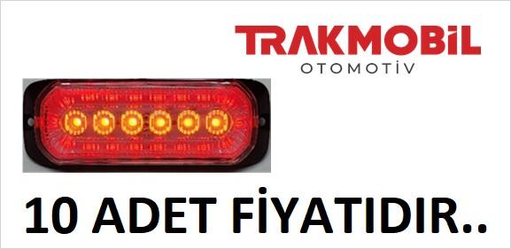 YAN İŞARET LAMBA 24 LEDLİ 2 FONK. (PARK+SİNYAL) (10 ADET) Sarı - Kırmızı