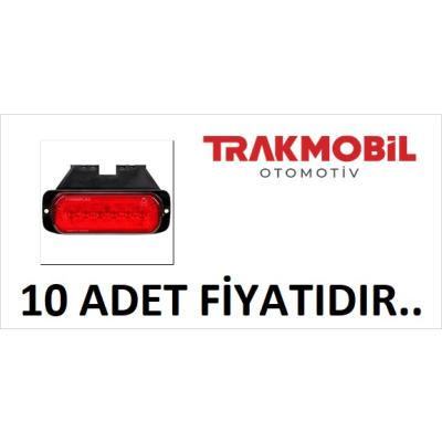 YAN İŞARET LAMBA 24 LEDLİ 2 FONK. BRAKETLİ (10 ADET) Kırmızı