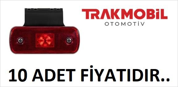 YAN İŞARET LAMBA 6 LEDLİ BRAKETLİ (10 ADET) Kırmızı