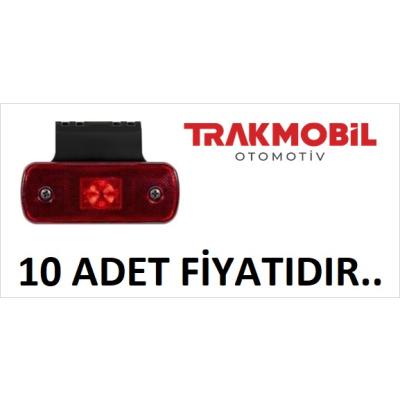 YAN İŞARET LAMBA 6 LEDLİ BRAKETLİ (10 ADET) Kırmızı