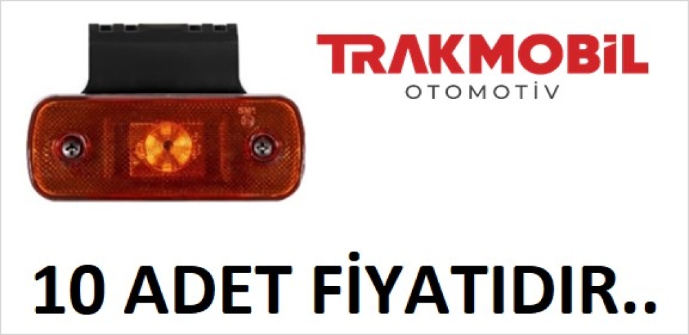 YAN İŞARET LAMBA 6 LEDLİ BRAKETLİ (10 ADET) Sarı