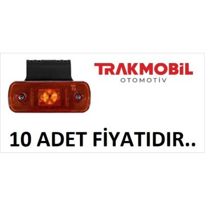 YAN İŞARET LAMBA 6 LEDLİ BRAKETLİ (10 ADET) Sarı