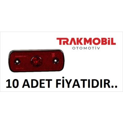 YAN İŞARET LAMBA TEK LEDLİ  (10 ADET) Kırmızı