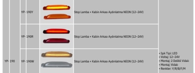 YP KABİN ARKASI NEON AYDINLATMALI KIRMIZI 24 VOLT