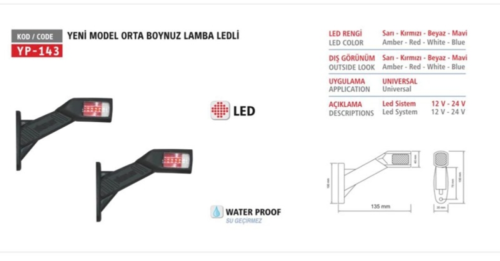 YP KRONE TİP BOYNUZ LAMBA ORTA