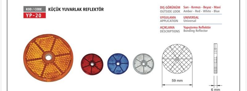 YP YUVARLAK REFLEKTÖR SARI