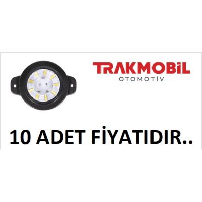 YUVARLAK İŞARET LAMBA LENSLİ CAM (10 ADET) Beyaz