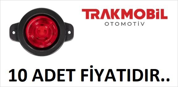 YUVARLAK İŞARET LAMBA LENSLİ CAM (10 ADET) Kırmızı