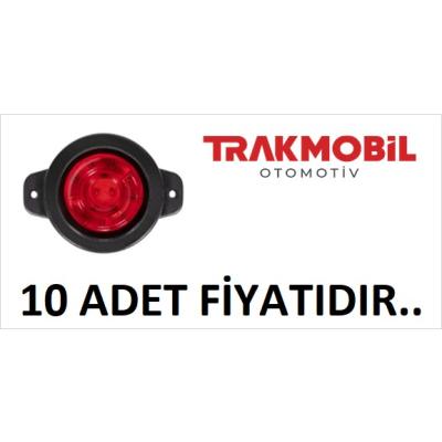 YUVARLAK İŞARET LAMBA LENSLİ CAM (10 ADET) Kırmızı