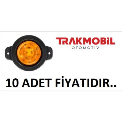 YUVARLAK İŞARET LAMBA LENSLİ CAM (10 ADET) Sarı